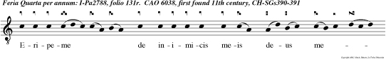 Eripeme de inimicis meis deus meus et ab in surgentibus in me libera  me. Deus. Gloria. Deus.