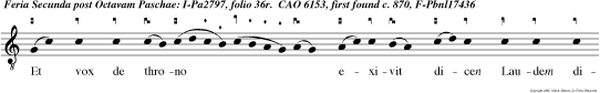 Et vox de throno exivit dicen Laudem dicite Deo nostr omnes san ti ejus et qui timetis Deum, pusilli et magni.