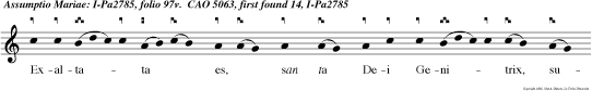 Exaltata es, san ta Dei Genitrix, super choros angelorum ad coelestia regna.