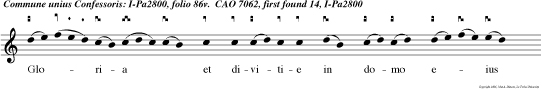 Gloria et divitie in domo eius et justitia eius manet in seculum seculi.  In atri.