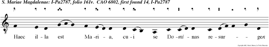Haec illa est Maria, cui se Dominus resurgen a mortuis primum osten dit.