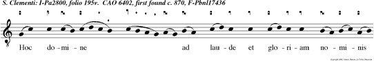 Hoc domine   ad laude et gloriam nominis tui fieri  volui sti.  Ut. Gloria. Ut. e.