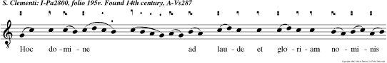 Hoc domine   ad laude et gloriam nominis tui fieri  volui sti.  Ut. Gloria. Ut. e.