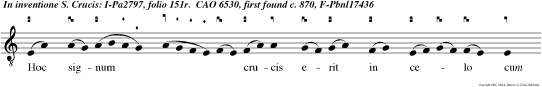 Hoc signum   crucis erit in celo cum dominus ad judican dum venerit.  Que