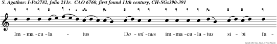 Immaculatus Dominus immaculatus sibi famulam, in hoc fragilitatis corpore positam, misericorditer con secravit.