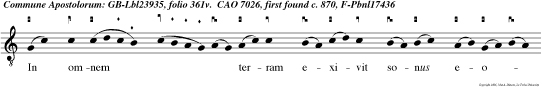 In omnem   terram exivit sonus eorum et in fines orbis terre ver ba eo rum.  Quo rum