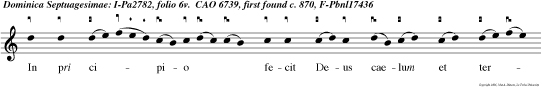 In pri cipio fecit Deus caelum et terram et creavit in ea hominem.
