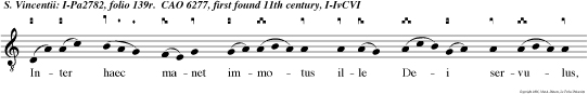 Inter haec manet immotus ille Dei servulus, orans Christum in sub lime erectis luminibus.