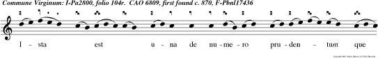 Ista  est una de numero prudentum que aptavit lampades suas.  Et ve.