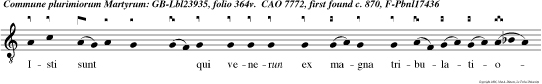Isti sunt  qui venerun ex magna tribulatione et laverun stolas suas in sanguine a gni. Et mer u-. Gloria.  Et meru-.