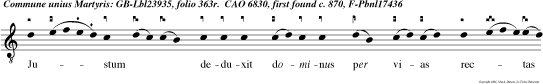 Justum deduxit dominus per vias rectas et ostendit illi regnum dei.  Qui mi. Gloria. Sed ad ce.