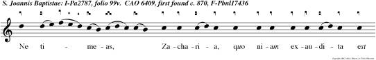 Ne timeas, Zacharia, quo niam exaudita est oratio tua, et Elisabeth uxor tua pariet tibi filium.
