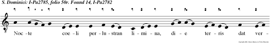 CAO V Nocte coeli perlustran limina, die terris dat verbi semina.