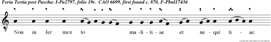 Non in fer men to malitiae et nequi tiae: sed in azymis sinceritatis et veritatis.
