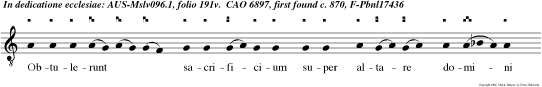 Obtulerunt sacrificium super altare domini et ceciderunt in facies suas et adoraverunt e um. Et in ore eorum dulcis resonabat sonus.