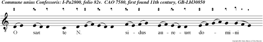 O san te N. sidus aureum domini gratia  servorum gemitus solita su scipe clemen tia. Et. Gloria patri et filio et spiritui  san to. Tu de.