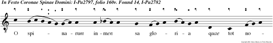 CAO V O spinarum inmen sa gloria quae tot nobis prestat remedia. Vires. Gloria patri et filio et spiritui sanc to. Al.