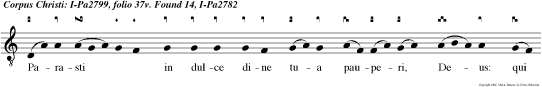 CAO V Parasti in dulce dine tua pauperi, Deus: qui habitare facis unanimes in domo.