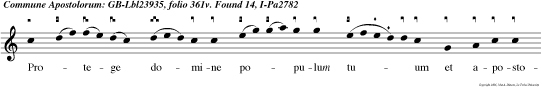 CAO V Protege domine populum tu um et apostolorum tuorum patrocinio con fi dentem. Per petua Gloria  patri et fili o et spiritui san cto. Per petua.