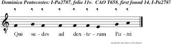 CAO T658 Qui sedes ad dexteram Patri