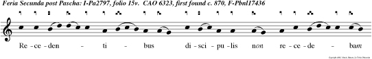 Recedentibus discipulis non recedebam et amoris ejus igne succen sa, ardebam desiderio.