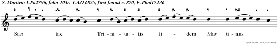 San tae Trinitatis fidem Mar tinus con fessus est.
