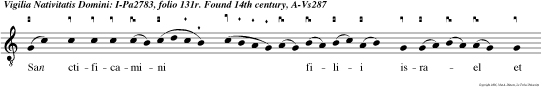 San ctificamini   filii israel et esto te parati.  Cras. Ex syon   species decoris ejus deus noster manife ste veniet.  Et au. loria. Et.