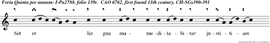 Set et lin gua ma meditabitur justitiam tu am tota die laudem tu am. Et. Gloria. Et ania.