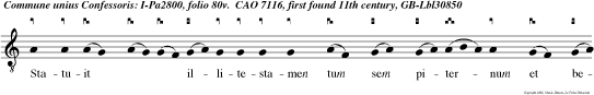 Statuit  illitestamen tum sem piternum et beatificavit illum in glori a. Et.