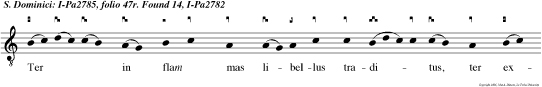CAO V Ter in flam mas libellus traditus, ter exivit illaesus penitus.