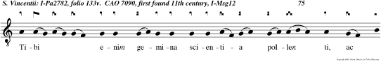 Tibi enim gemina scientia pollen ti, ac  superni amoris igne fer ven ti, coelestis olim doctrine ministerium delegavi.