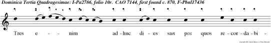 Tres enim adhuc dies sun pos quos recordabitur Pharao ministerii tui, et restituet te in gradum pristinum tun memen to mei.