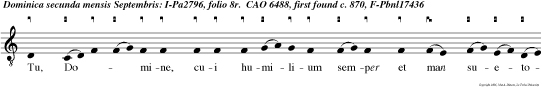 Tu, Domine, cui humilium semper et man suetorum placuit deprecatio.