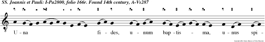 Una fides, unum baptisma, unus spiritus erat in eis: