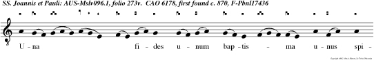 Una  fides unum baptisma unus spiritus erat in eis. Pater et filius et spiritus  sanctus.