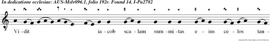 Vidit  iacob scalam summitas eius celos tangebat et descendentes an gelos et ait. Vere locus iste sanctus est. Et ego nesciebam.
