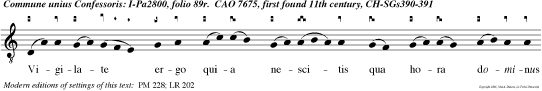 Vigilate ergo quia nescitis qua hora dominus vester venturus sit. Et vos. Gloria patri et filio et spiritui sancto. Quan do.