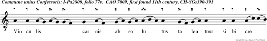Vinculis carnis absolutus talentum sibi creditum domino suo dupplicatum  reportavit.  Quo niam. Gloria  patri et filio et spiritui sanc to  In illa.