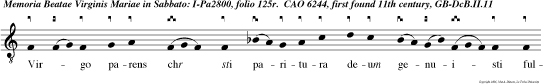 Virgo parens chr sti paritura deum genuisti fulgida stella maris nos pro tege nos tu caris Dum paris et gaudes Cantant celi agmina    alle luya     laudes.