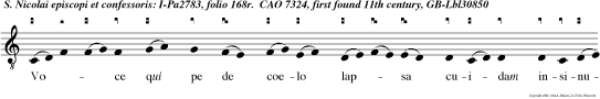 Voce qui pe de coelo lapsa cuidam insinuatur Praesuli, dignum Episcopatu Nicolaum.